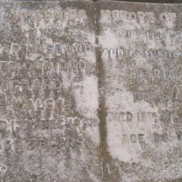 WALSH Richard -1958 &amp; Maria -1978