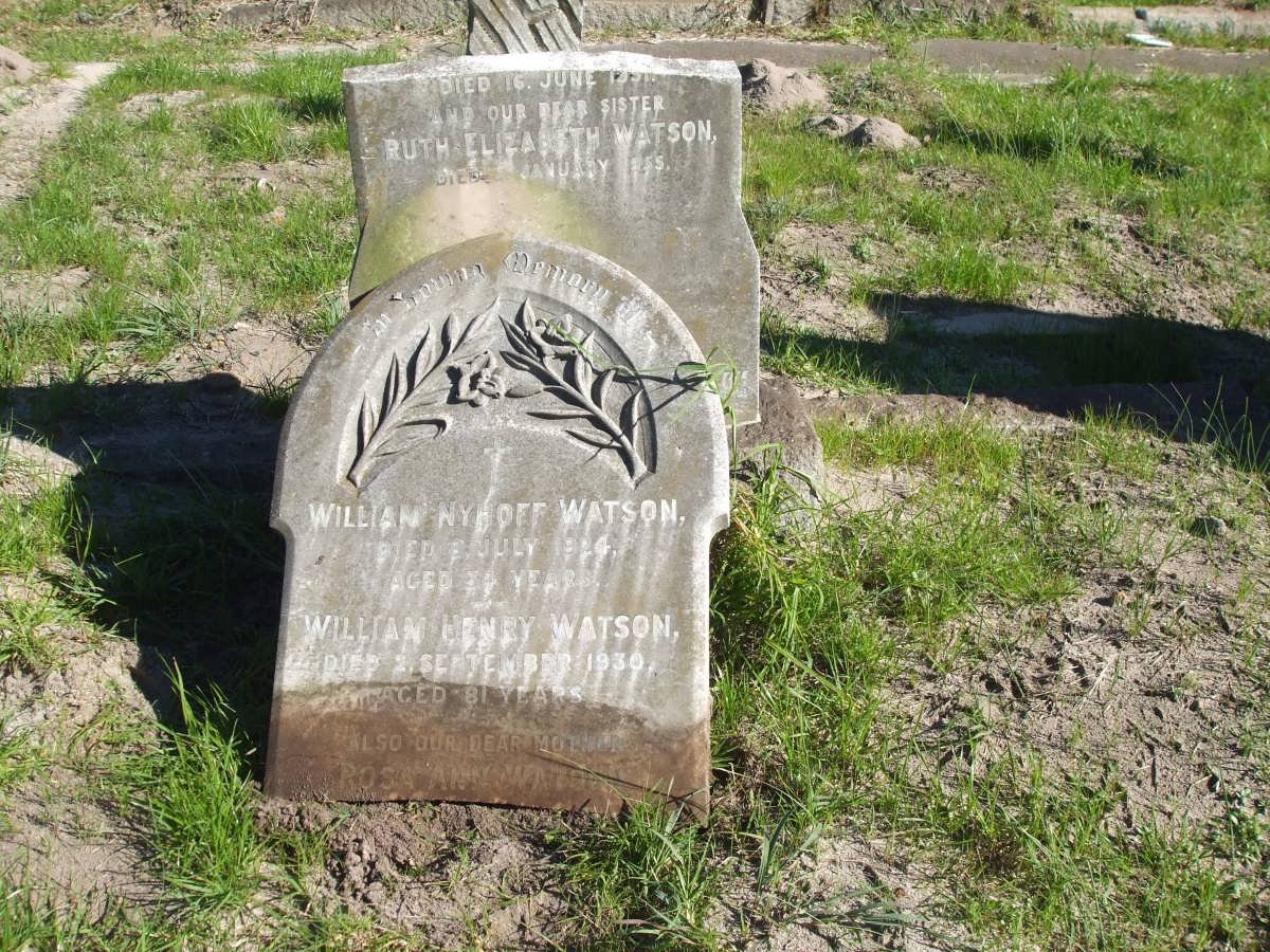 WATSON William Nyhoff -1924 :: WATSON William Henry -1930 :: WATSON Rosa Ann -1931 :: WATSON Ruth Elizabeth -1955