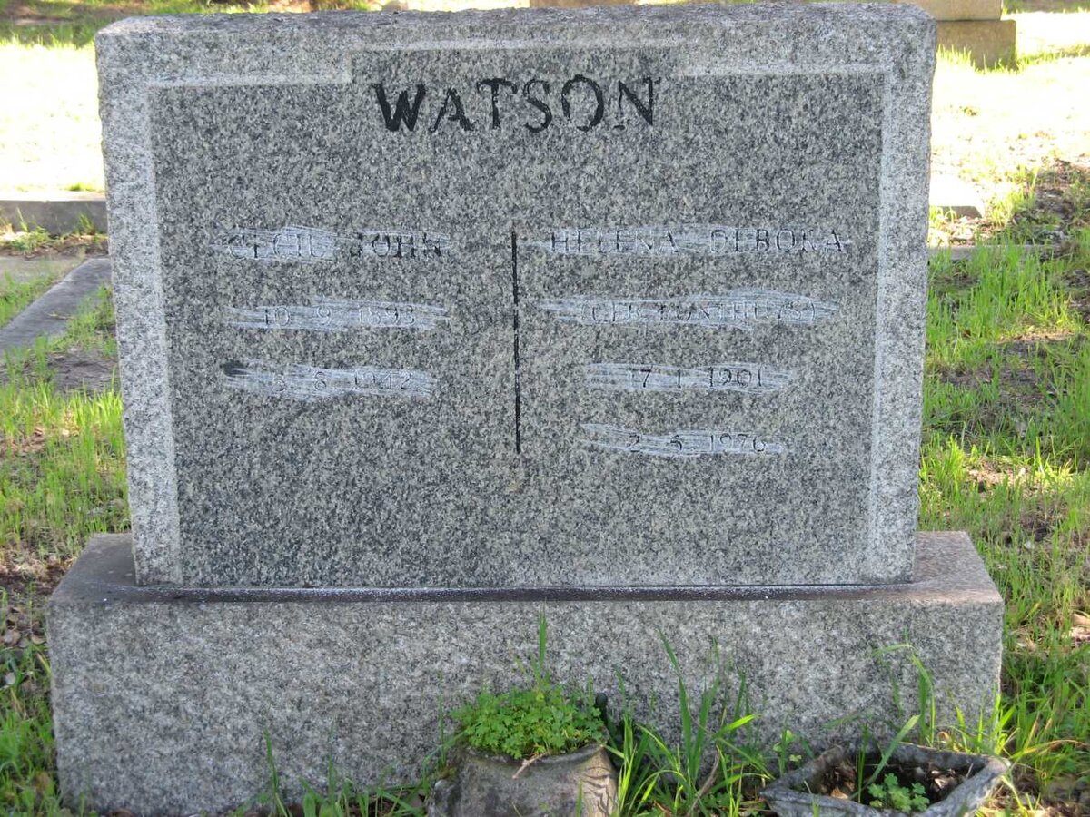 WATSON Cecil John 1893-1942 &amp; Helena Deborah BONTHUYS 1901-1976