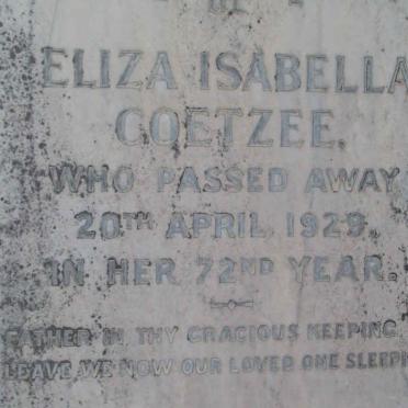 COETZEE Eliza Isabella -1929