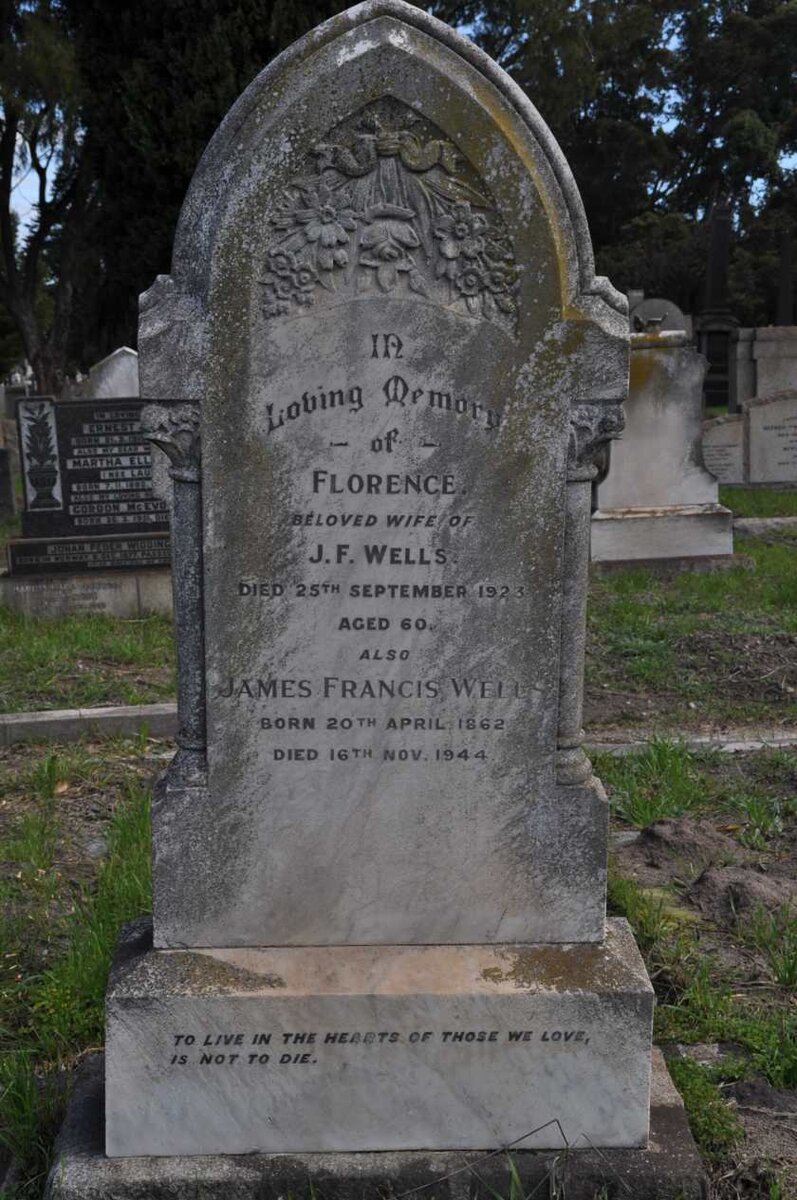 WELLS James Francis 1862-1944 &amp; Florence -1923