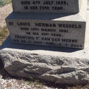 WESSELS Louis Herman -1961 :: VAN DER MERWE Francois P. 1905-