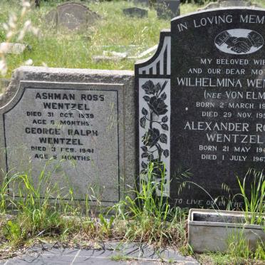 WENTZEL Alexander Ross 1904-1967 &amp; Wilhelmina VON ELM 1909-1959 :: WENTZEL Ashman Ross  -1939 :: WENTZEL George Ralph -1941