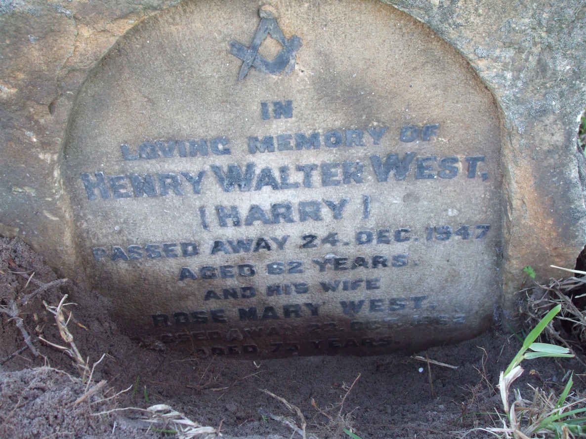 WEST Henry Walter -1947 &amp; Rose Mary -1962 