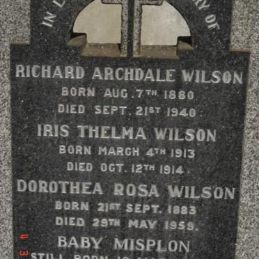 WILSON Richard Archdale 1880-1940 &amp; Dorothea Rosa 1883-1959