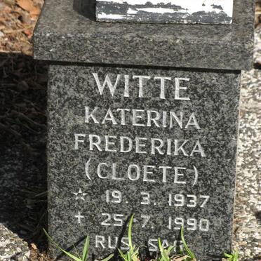 WITTE Katerina Frederika nee CLOETE 1937-1990