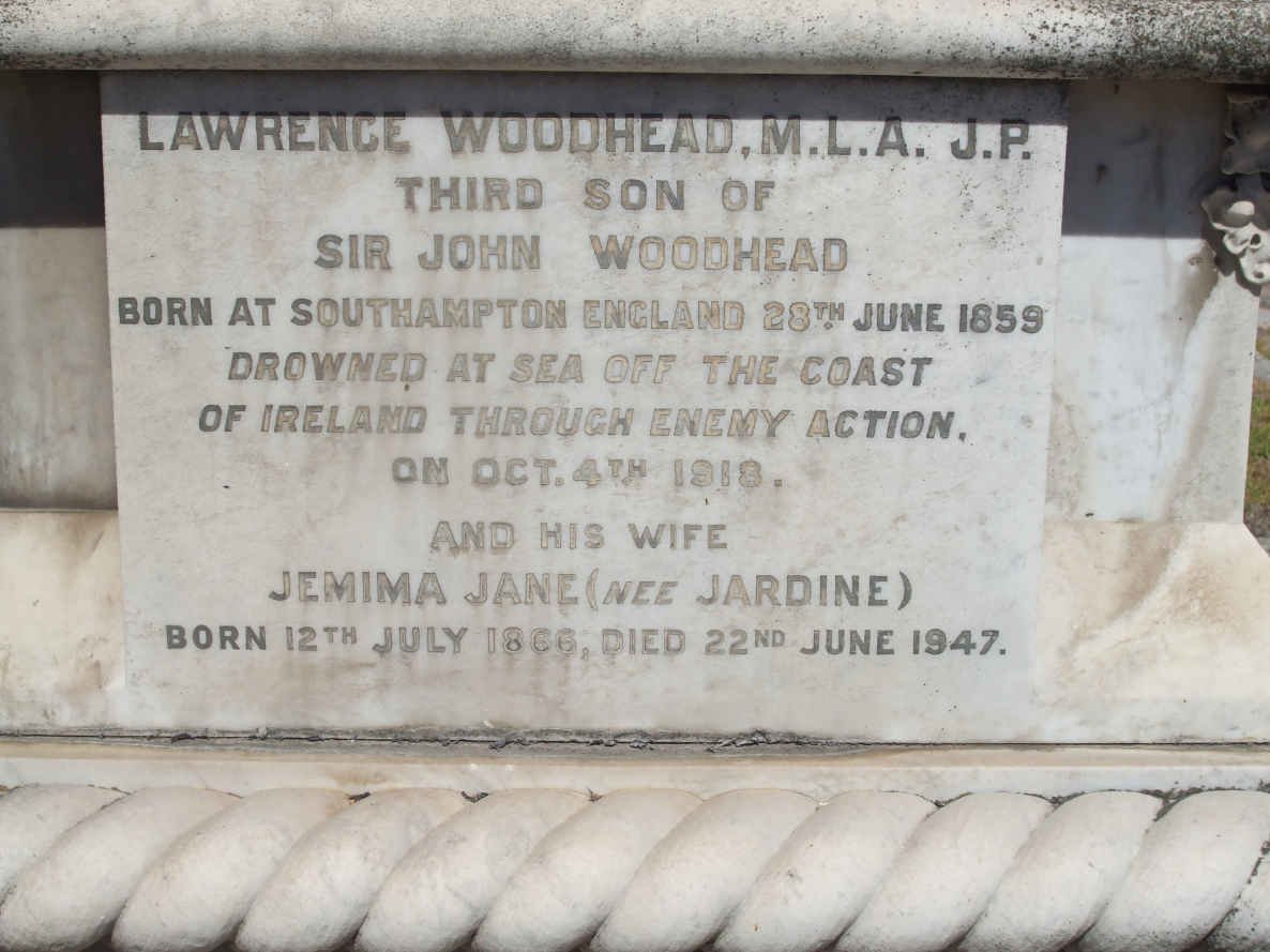 WOODHEAD Lawrence 1859-1918 &amp; Jemima Jane JARDINE 1866-1947