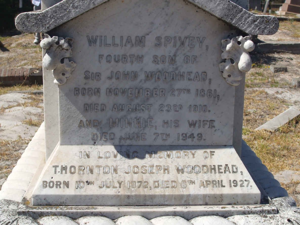 WOODHEAD William Spivey 1861-1910 &amp; Minnie -1949 :: WOODHEAD Thorton Joseph 1872-1927