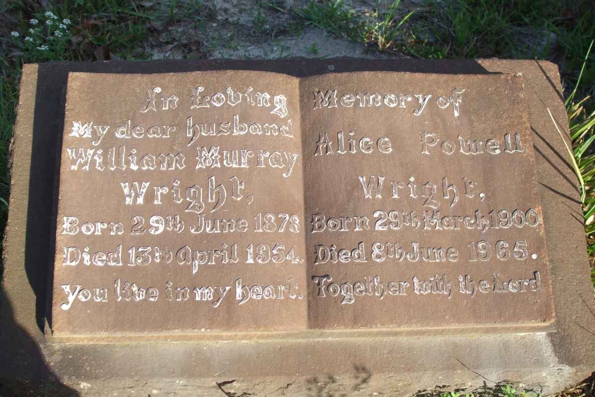 WRIGHT William Murray 1878-1954 &amp; Alice Powell 1900-1965