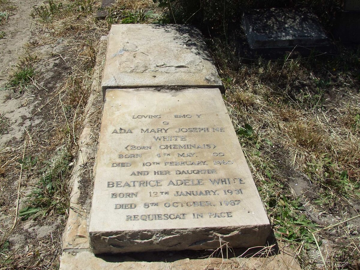 WHITE Ada Mary Josephine nee CHEMINAIS 1900-1960 :: WHITE Beatrice Adele 1931-1967