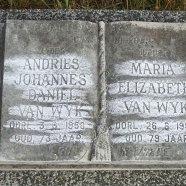 WYK Andries Johannes Daniel, van -1958 &amp; Maria Elizabeth -1964