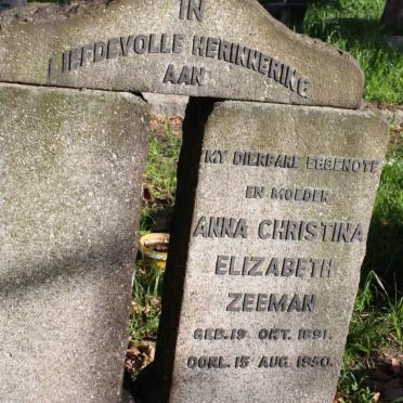 ZEEMAN Anna Christina Elizabeth 1891-1950