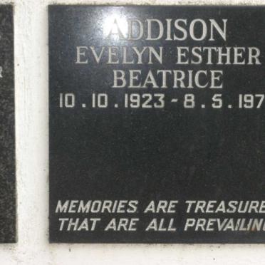 ADDISON Evelyn Esther Beatrice 1923-1976