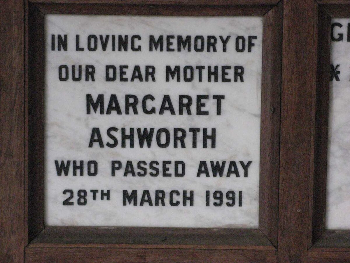 ASHWORTH Margaret -1991