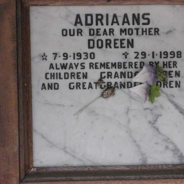 ADRIAANS Doreen 1930-1998