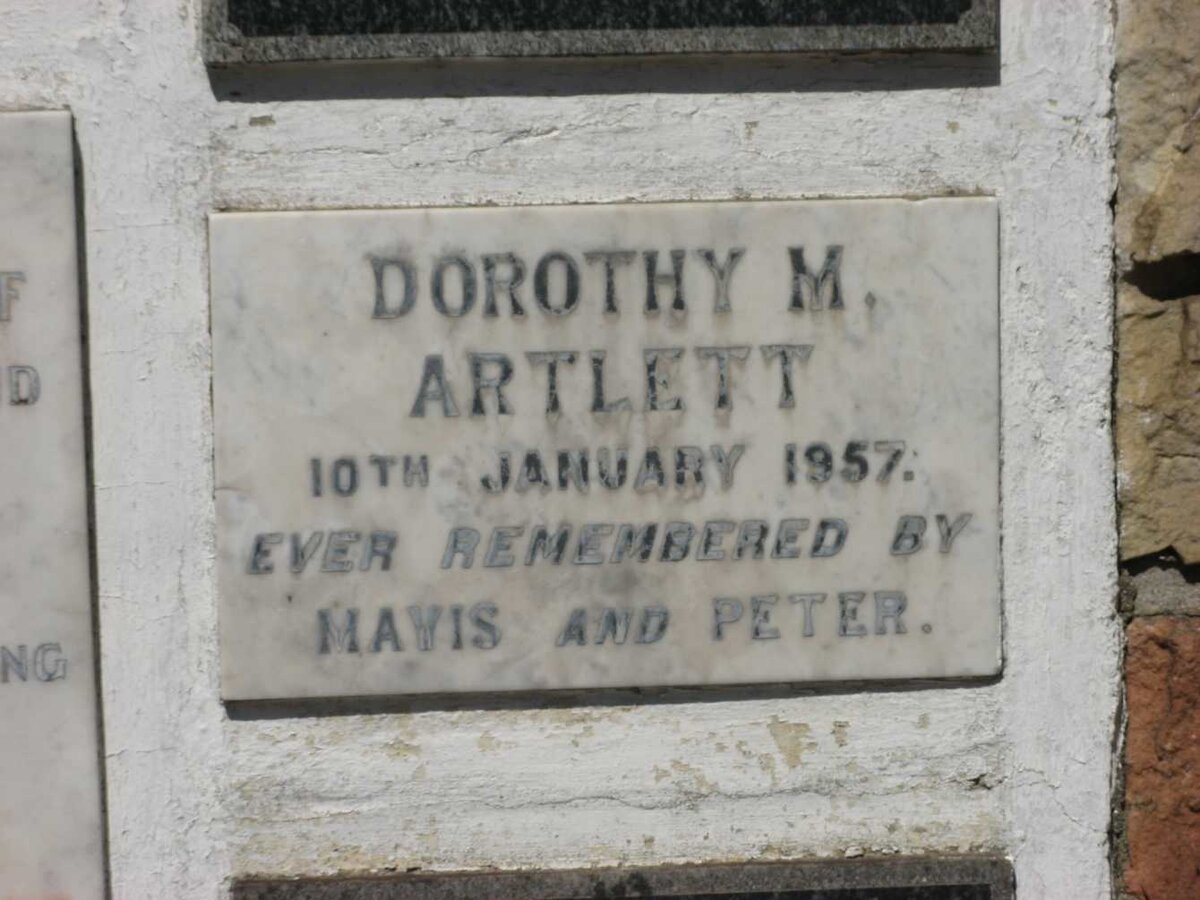 ARTLETT Dorothy M. -1957