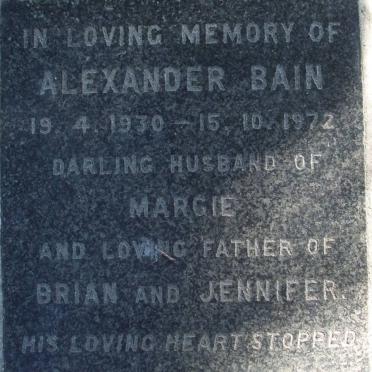BAIN Alexander 1930-1972 