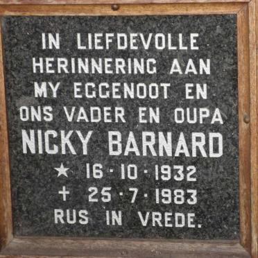 BARNARD Nicky 1932-1983