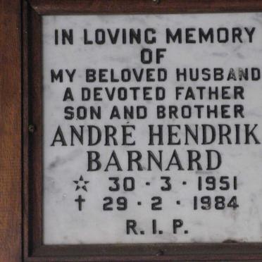 BARNARD Andre Hendrik 1951-1984