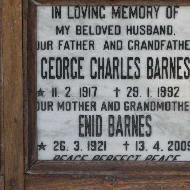 BARNES George Charles 1917-1992 &amp; Enid 1921-2009