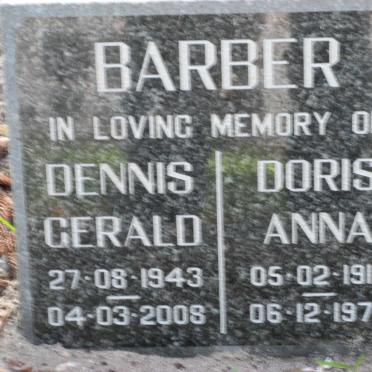BARBER Doris Anna 1913-1979 :: BARBER Dennis Gerald 1943-2008