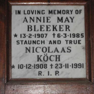 BLEEKER Annie May 1907-1985 :: KOCH Nicolaas 1908-1991
