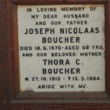 BOUCHER Joseph Nicolaas -1970 &amp; Thora C. 1912-1984