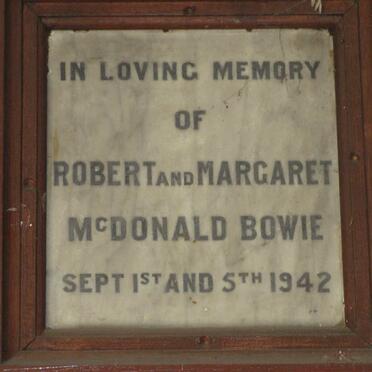 BOWIE Robert, McDONALD -1942 &amp; Margaret -1942
