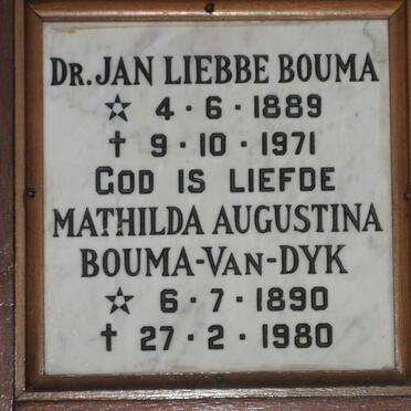 BOUMA Jan Liebbe 1889-1971 &amp; Mathilda Augustina VAN WYK 1890-1980