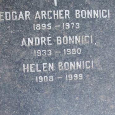 BONNICI Edgar Archer 1895-1973 :: BONNICI Andre 1933-1980 :: BONNICI Helen 1908-1999