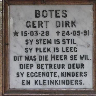 BOTES Gert Dirk 1928-1991
