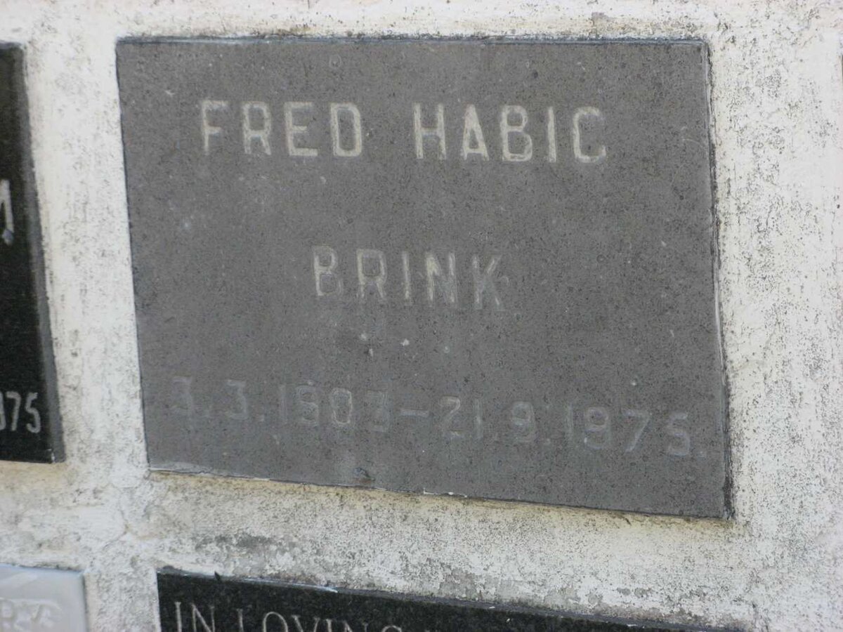 BRINK Fred Habic 1903-1975