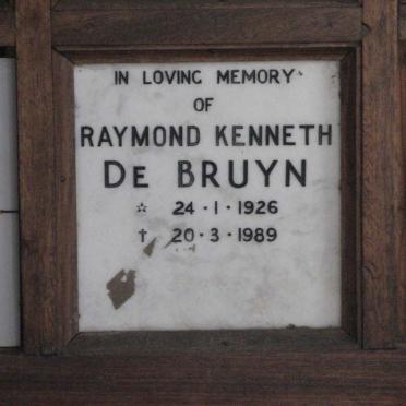 BRUYN Raymond Kenneth, de 1926-1989
