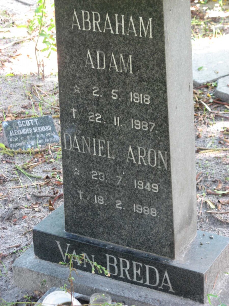 BREDA Abraham Adam, van 1918-1987 :: VAN BREDA Daniel Aron 1949-1988