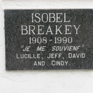 BREAKEY Isobel 1908-1990