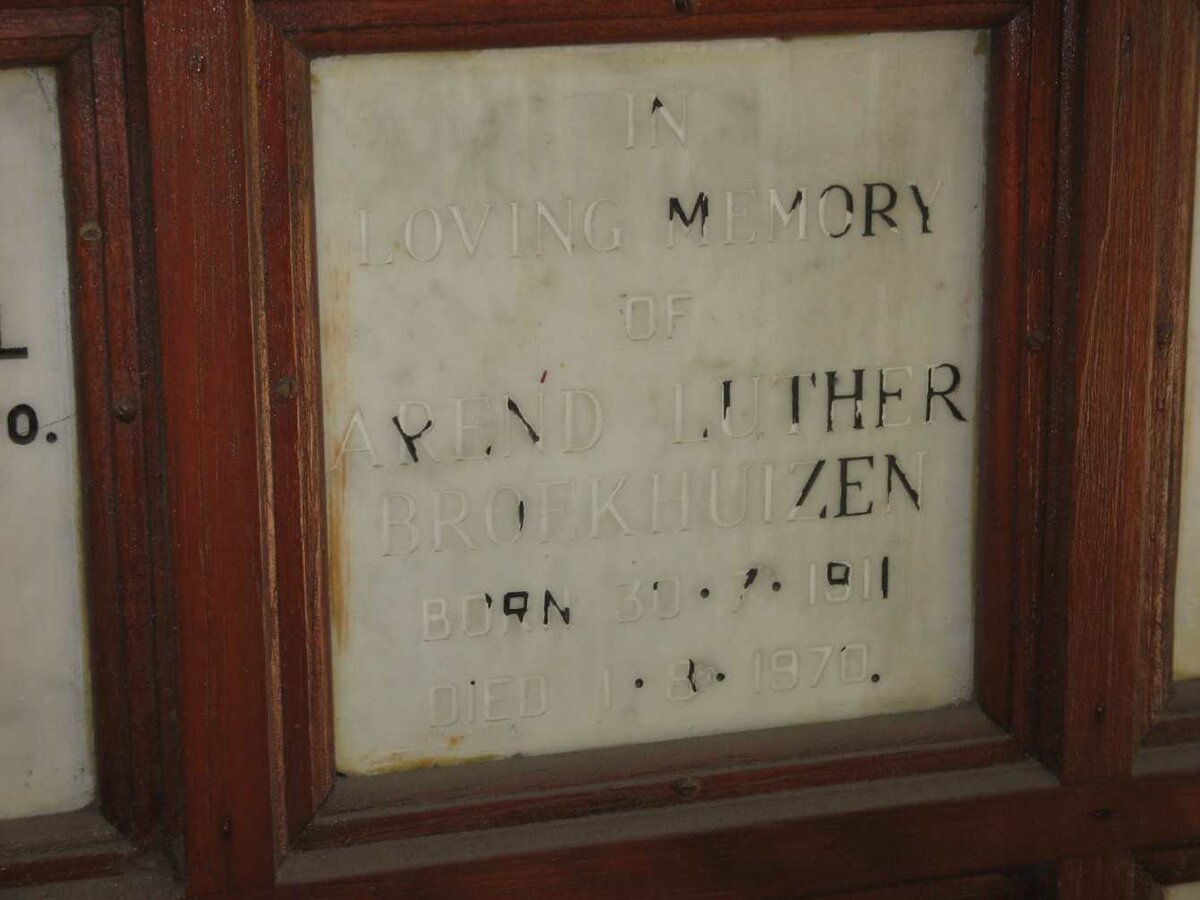 BROEKHUIZEN Arend Luther 1911-1970