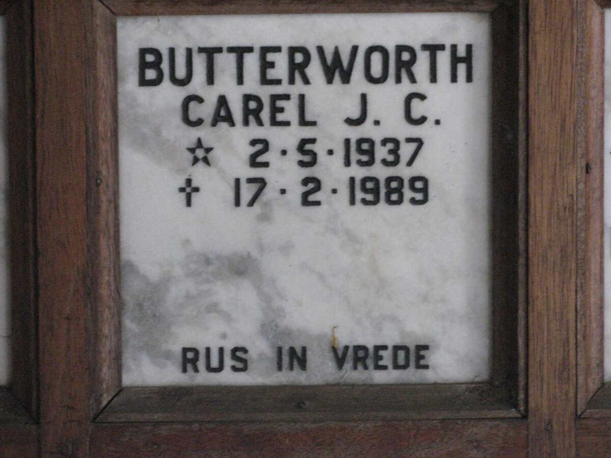 BUTTERWORTH Carel J. C. 1937-1989
