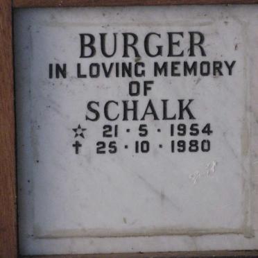 BURGER Schalk 1954-1980