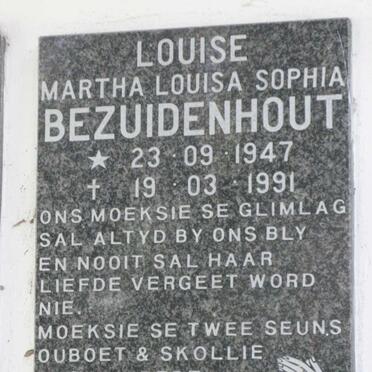 BEZUIDENHOUT Martha Louisa Sophia 1947-1991