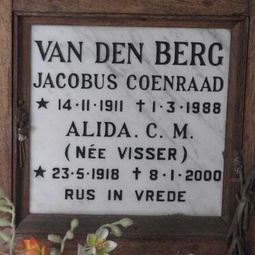 BERG Jacobus Coenraad, van den 1911-1988 &amp; Alida C.M. VISSER 1918-2000