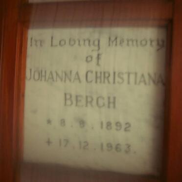 BERGH Johanna Christiana 1892-1963