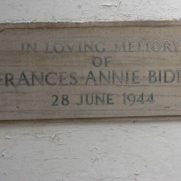 BIDDER Frances Annie -1944