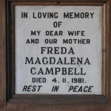 CAMPBELL Freda Magdalena -1981