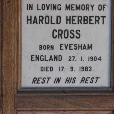 CROSS Harold Herbert 1904-1983