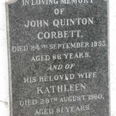 CORBETT John Quinton -1953 &amp; Kathleen -1960