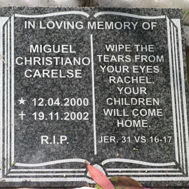CARELSE Miguel Christiano 2000-2002