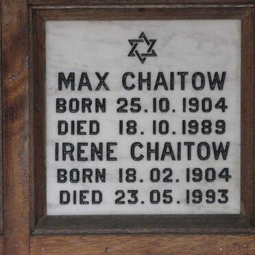 CHAITOW Max 1904-1989 &amp; Irene 1904-1993
