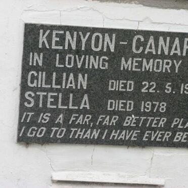 CANARD Stella, KENYON -1978 :: KENYON-CANARD Gillian -1991