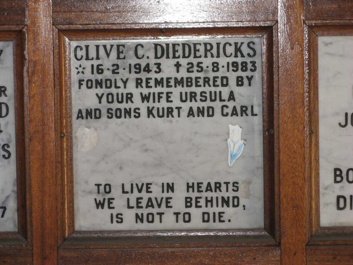 DIEDERICKS Clive C. 1943-1983