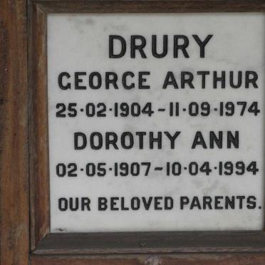 DRURY George Arthur 1904-1974 &amp; Dorothy Ann 1907-1994
